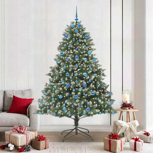 Artificial Christmas Tree with 300 LEDs with Stand Green 210 cm