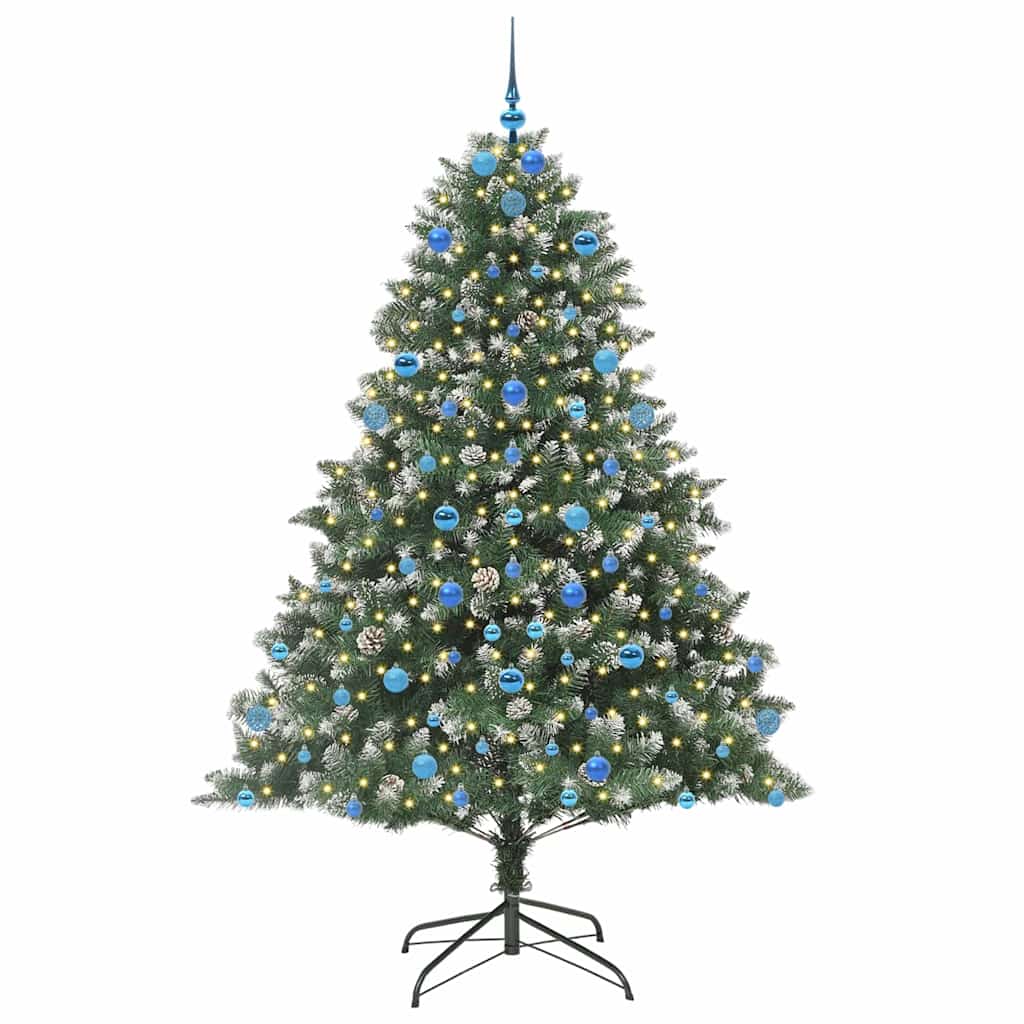 Artificial Christmas Tree with 300 LEDs with Stand Green 210 cm
