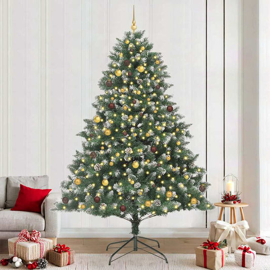 Artificial Christmas Tree with 300 LEDs with Stand Green 240 cm