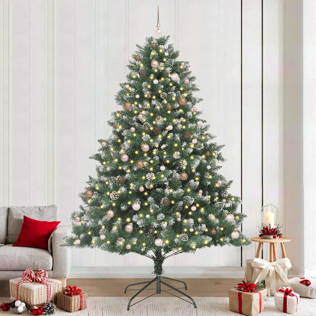 Artificial Christmas Tree with 300 LEDs with Stand Green 240 cm