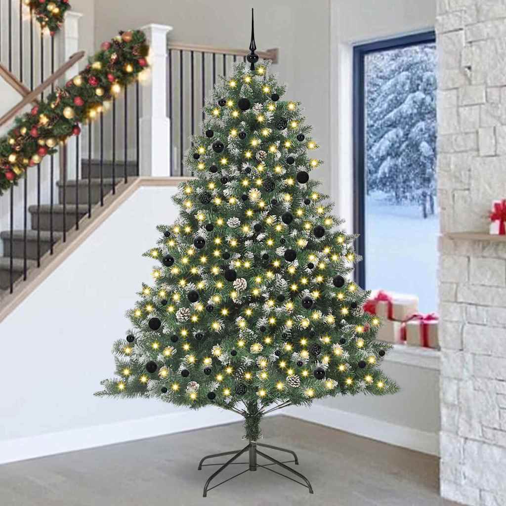 Artificial Christmas Tree with 300 LEDs with Stand Green 240 cm