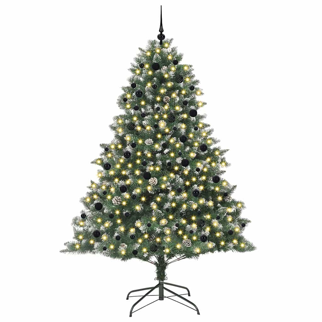 Artificial Christmas Tree with 300 LEDs with Stand Green 240 cm