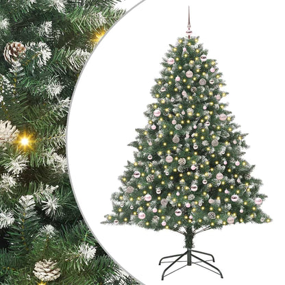 Artificial Christmas Tree with 300 LEDs with Stand Green 240 cm