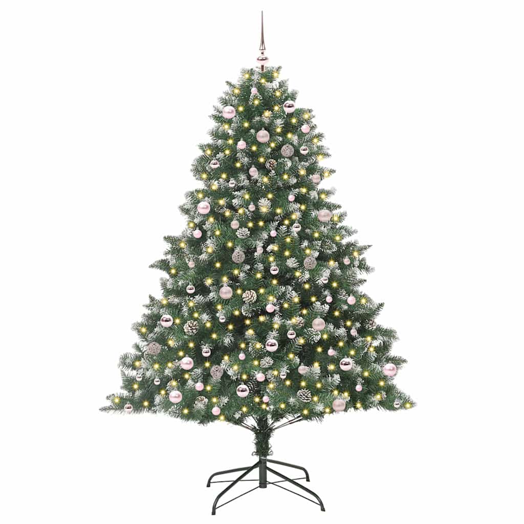 Artificial Christmas Tree with 300 LEDs with Stand Green 240 cm