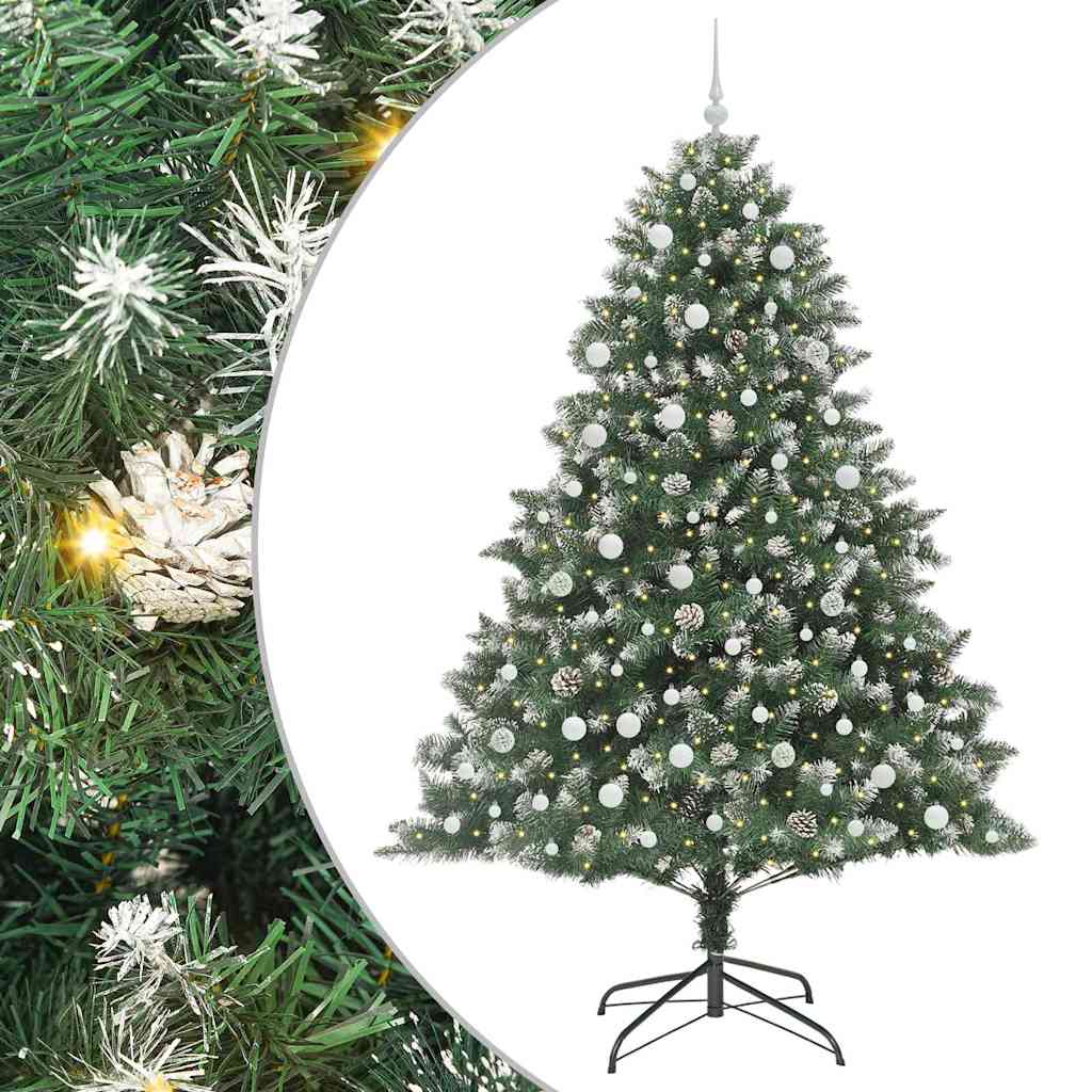 Artificial Christmas Tree with 300 LEDs with Stand Green 240 cm