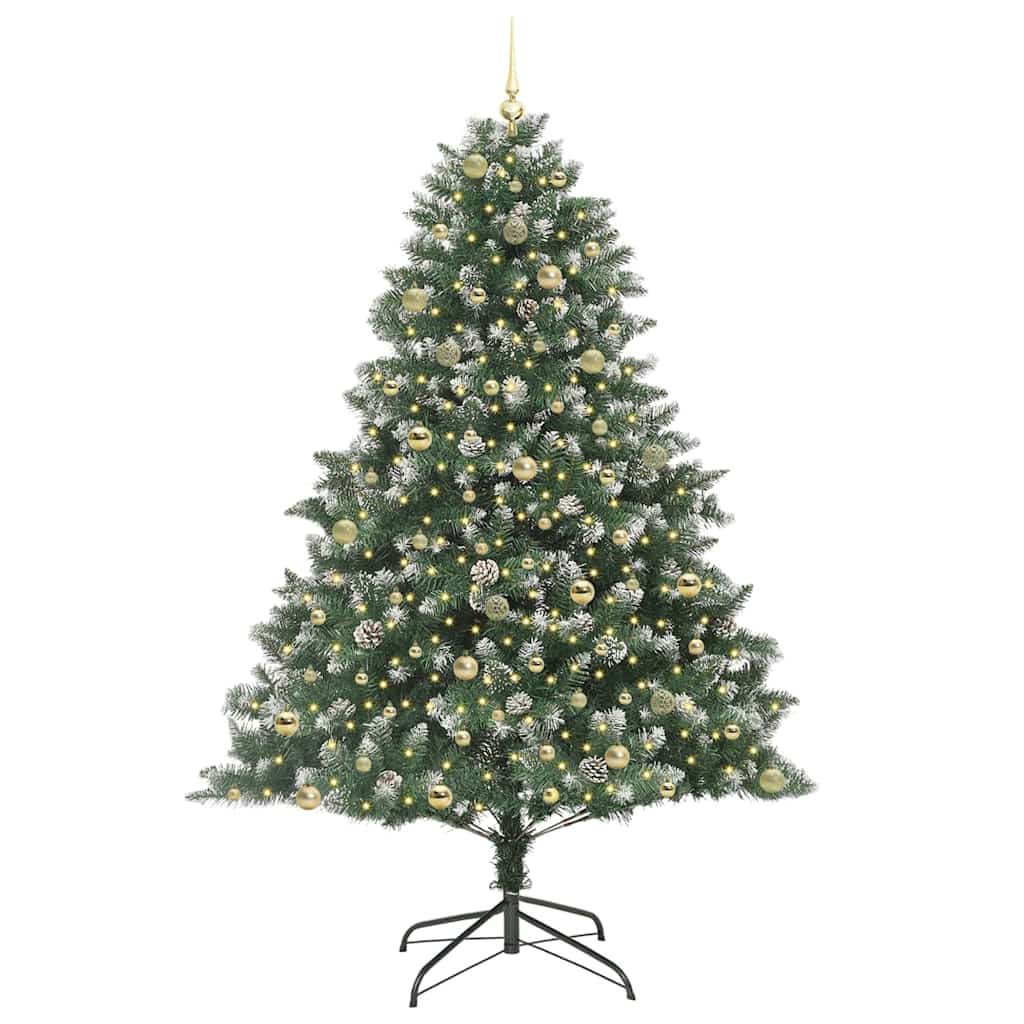 Artificial Christmas Tree with 300 LEDs with Stand Green 240 cm