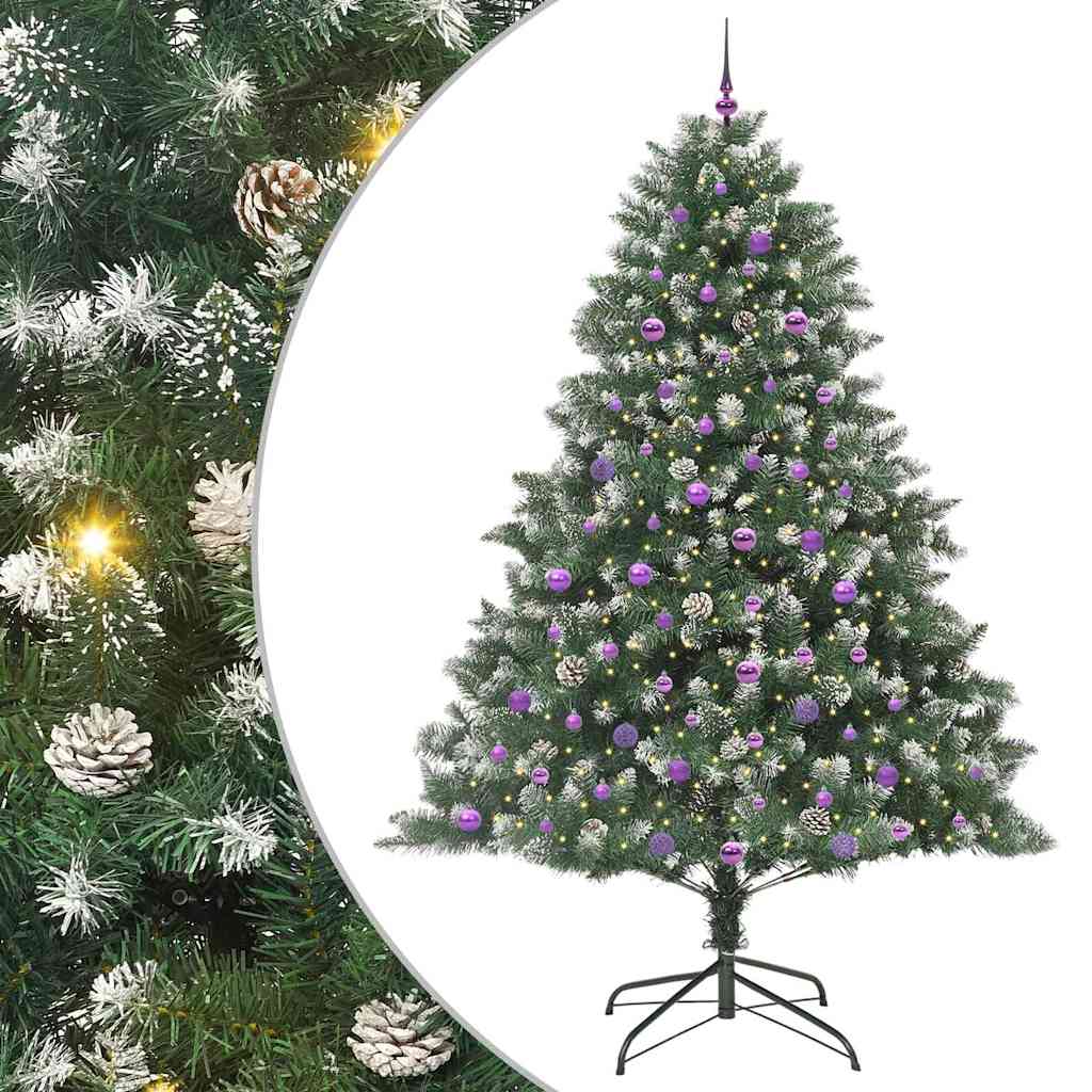 Artificial Christmas Tree with 300 LEDs with Stand Green 240 cm