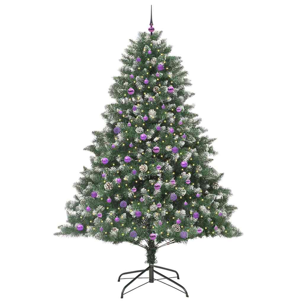 Artificial Christmas Tree with 300 LEDs with Stand Green 240 cm