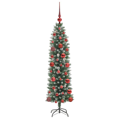 Artificial Slim Christmas Tree Green and White 120 cm