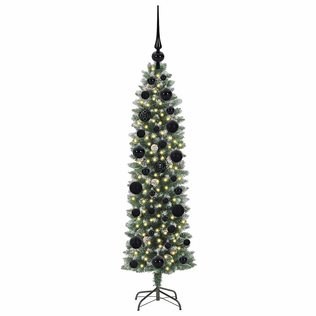 Artificial Slim Christmas Tree Green and White 120 cm