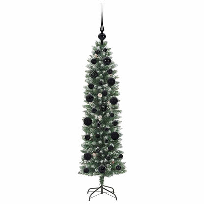 Artificial Slim Christmas Tree Green and White 120 cm