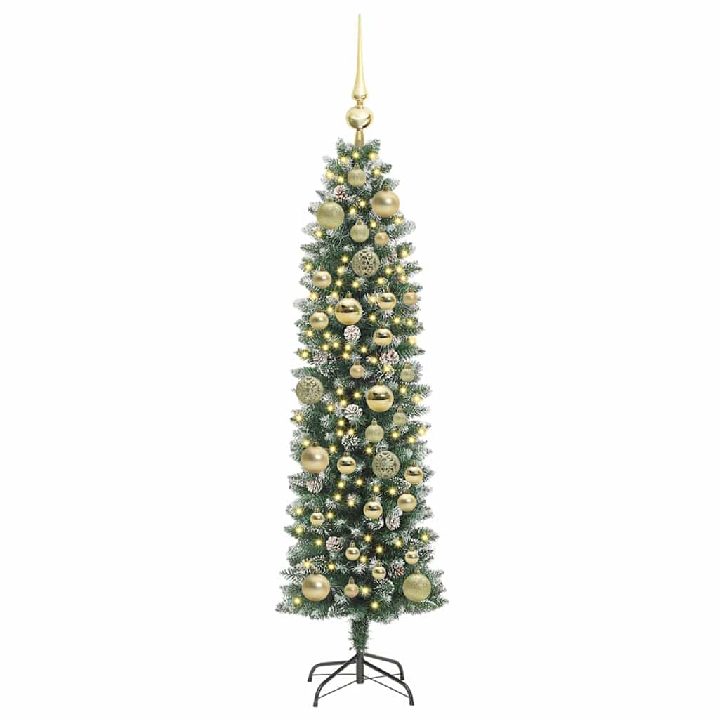 Artificial Slim Christmas Tree Green and White 120 cm