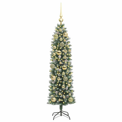 Artificial Slim Christmas Tree Green and White 120 cm