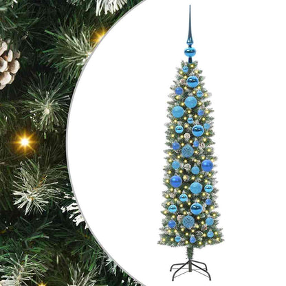 Artificial Slim Christmas Tree Green and White 120 cm