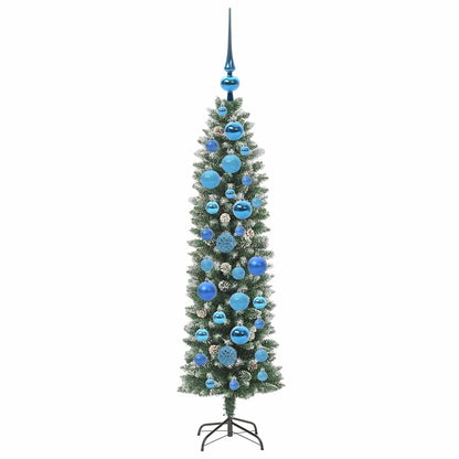 Artificial Slim Christmas Tree Green and White 120 cm
