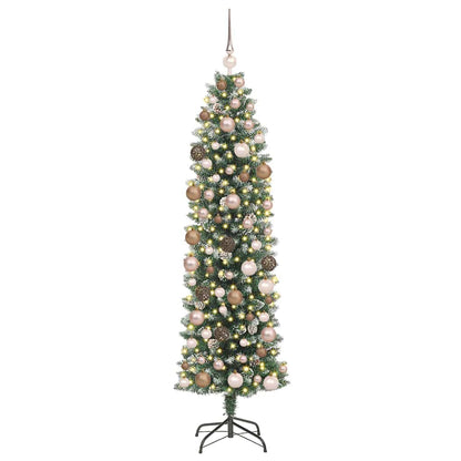 Artificial Slim Christmas Tree Green and White 180 cm