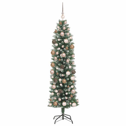 Artificial Slim Christmas Tree Green and White 180 cm