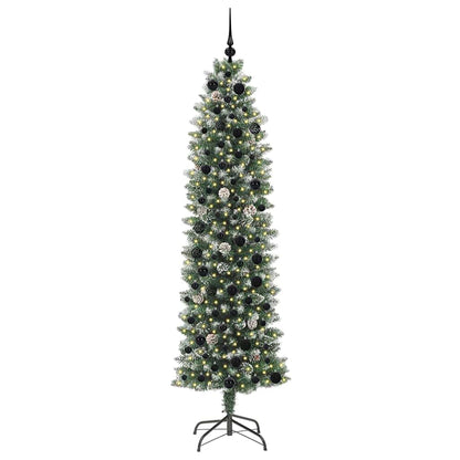 Artificial Slim Christmas Tree Green and White 210 cm