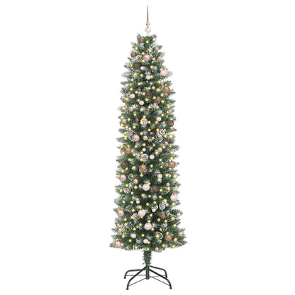 Artificial Slim Christmas Tree Green and White 240 cm