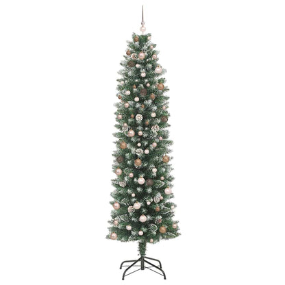 Artificial Slim Christmas Tree Green and White 240 cm