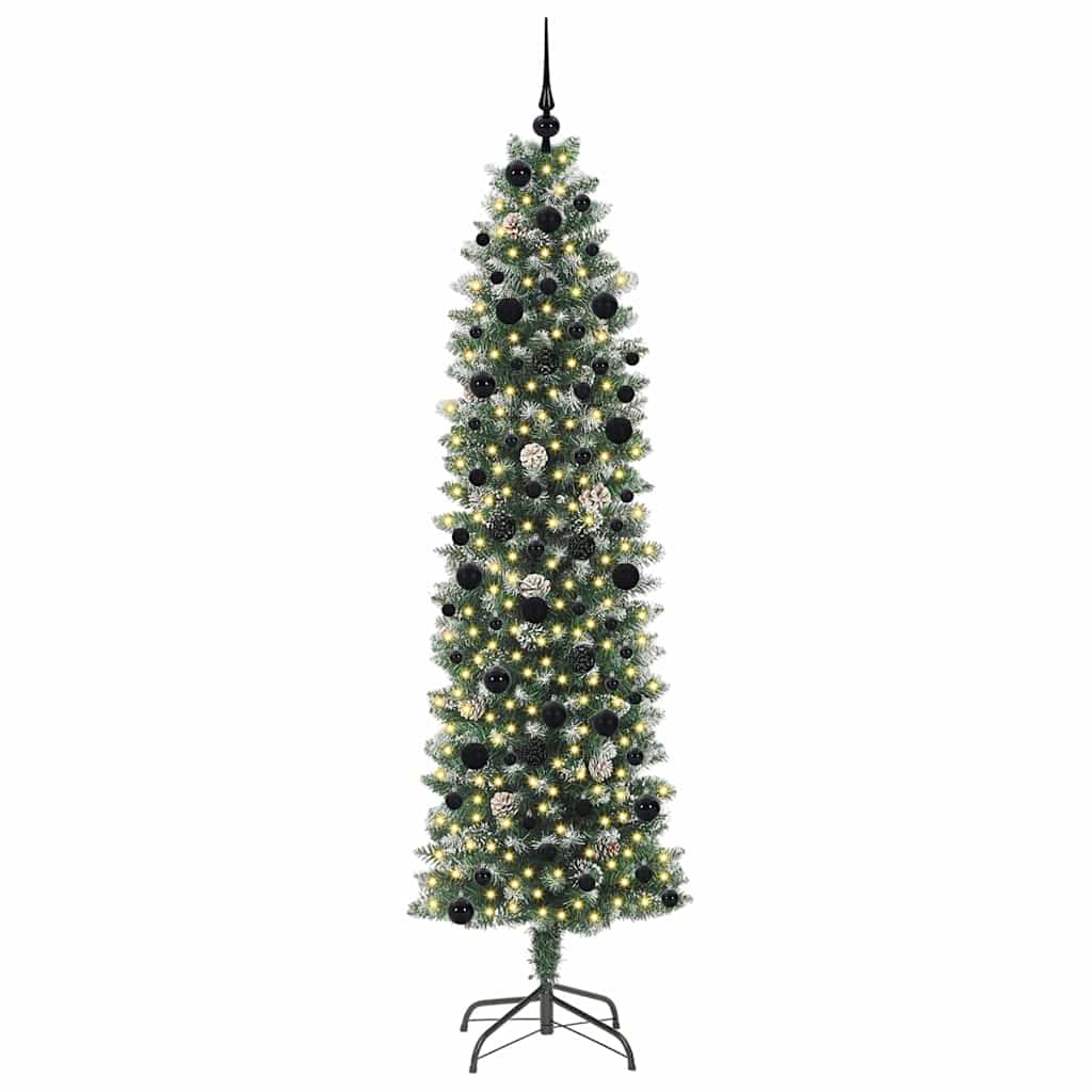 Artificial Slim Christmas Tree Green and White 240 cm