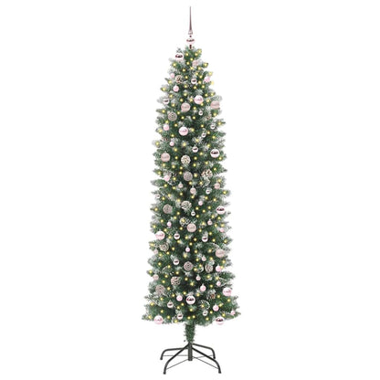 Artificial Slim Christmas Tree Green and White 240 cm