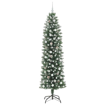 Artificial Slim Christmas Tree Green and White 240 cm