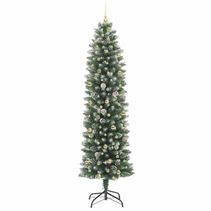 Artificial Slim Christmas Tree Green and White 240 cm