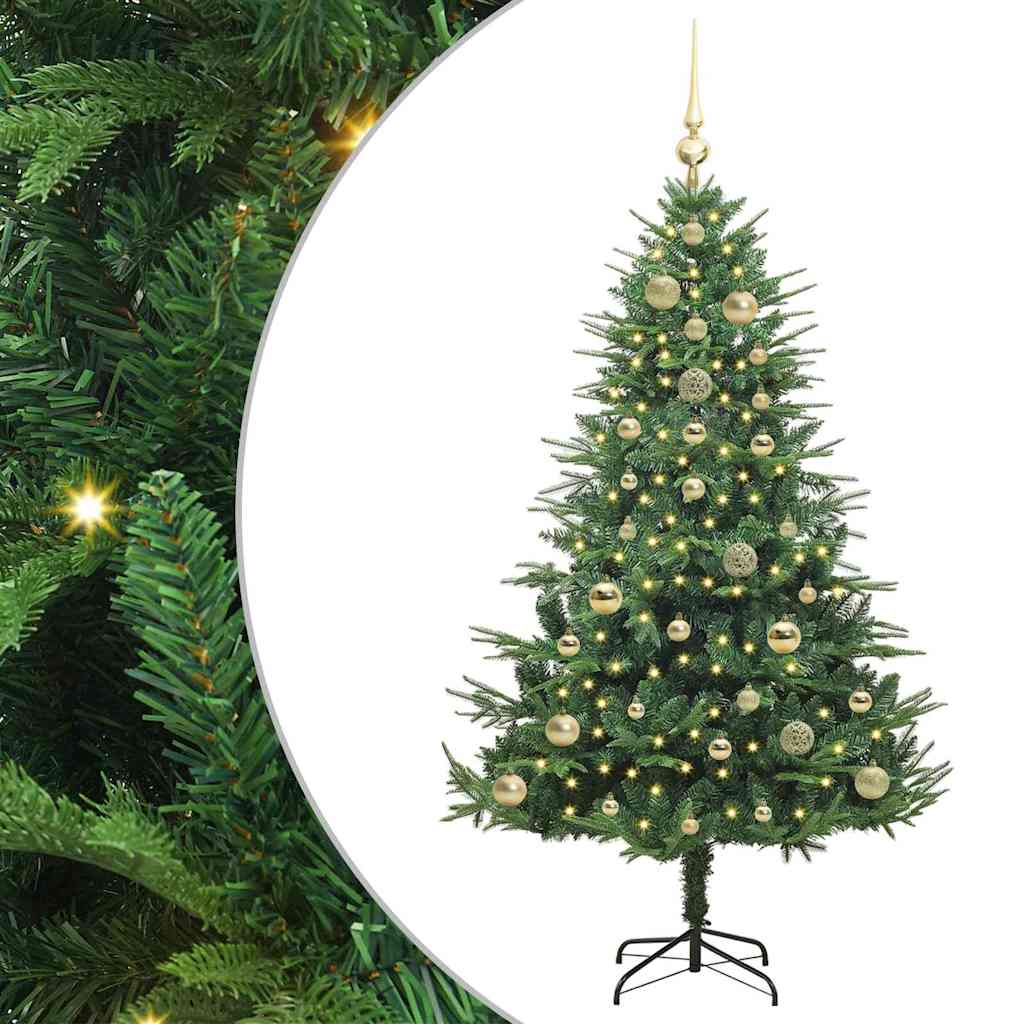 Artificial Pre-lit Christmas Tree with Ball Set Green 150 cm