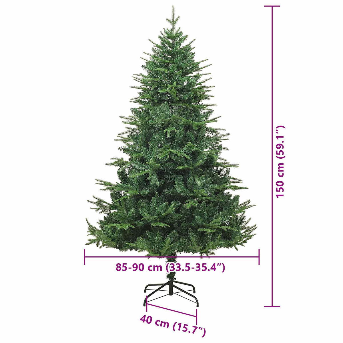 Artificial Pre-lit Christmas Tree with Ball Set Green 150 cm