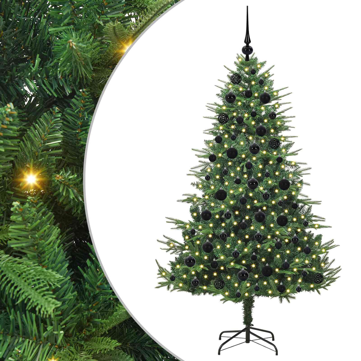 Artificial Pre-lit Christmas Tree with Ball Set Green 180 cm