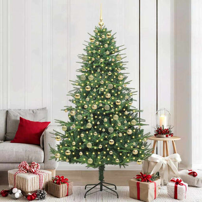 Artificial Pre-lit Christmas Tree with Ball Set Green 210 cm