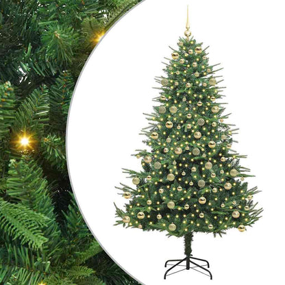 Artificial Pre-lit Christmas Tree with Ball Set Green 210 cm