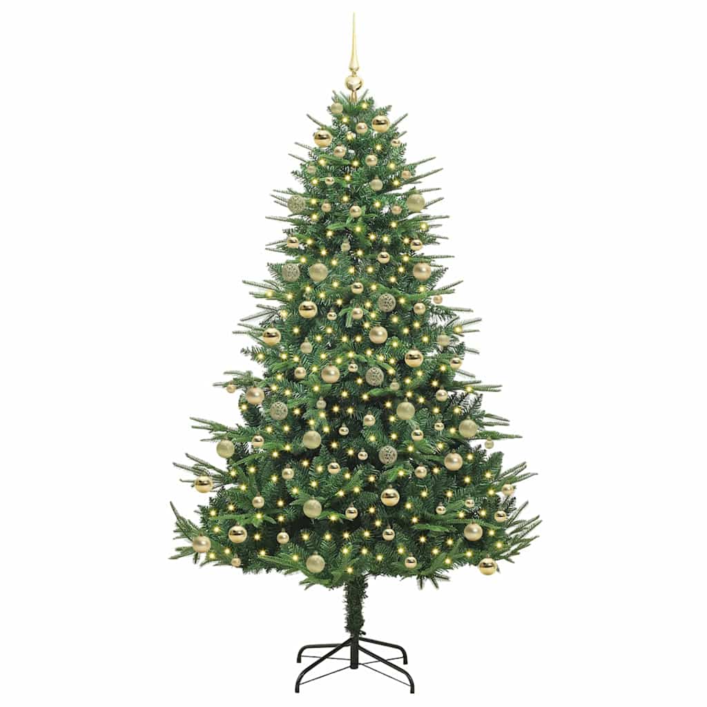 Artificial Pre-lit Christmas Tree with Ball Set Green 210 cm