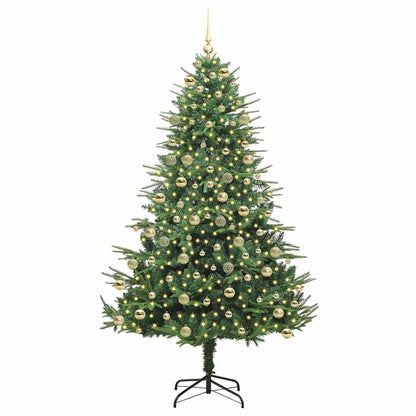 Artificial Pre-lit Christmas Tree with Ball Set Green 210 cm