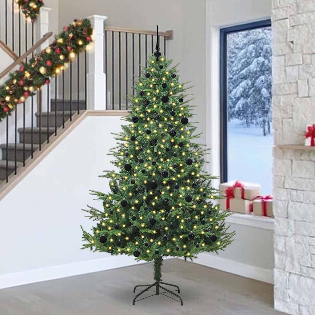 Artificial Pre-lit Christmas Tree with Ball Set Green 240 cm