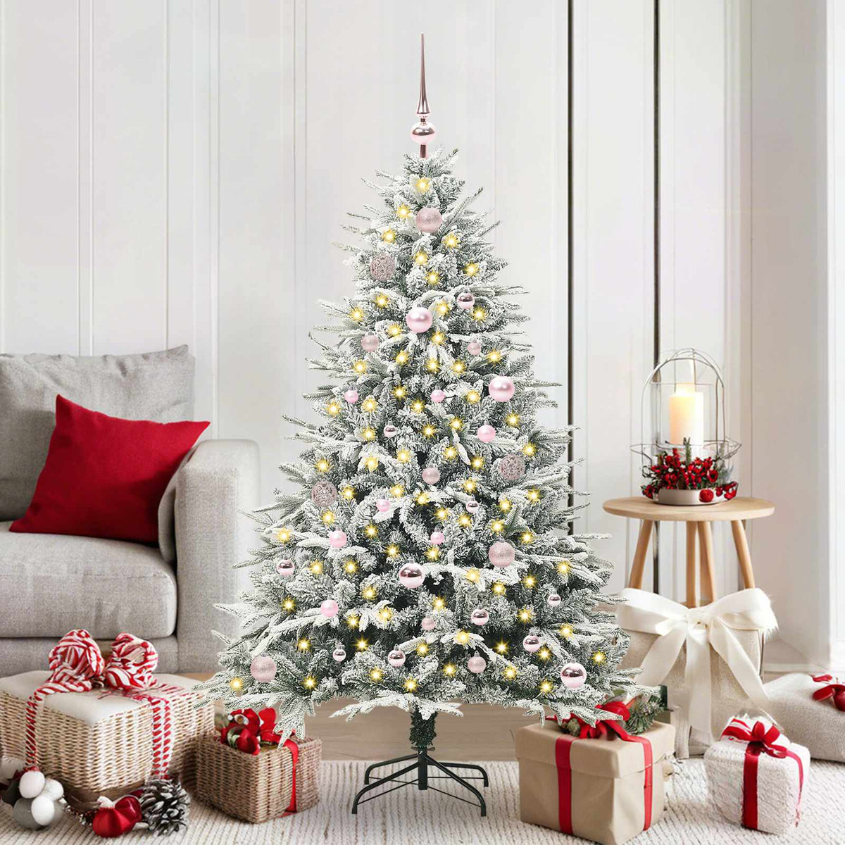 Artificial Pre-lit Christmas Tree with Ball Set Green 150 cm