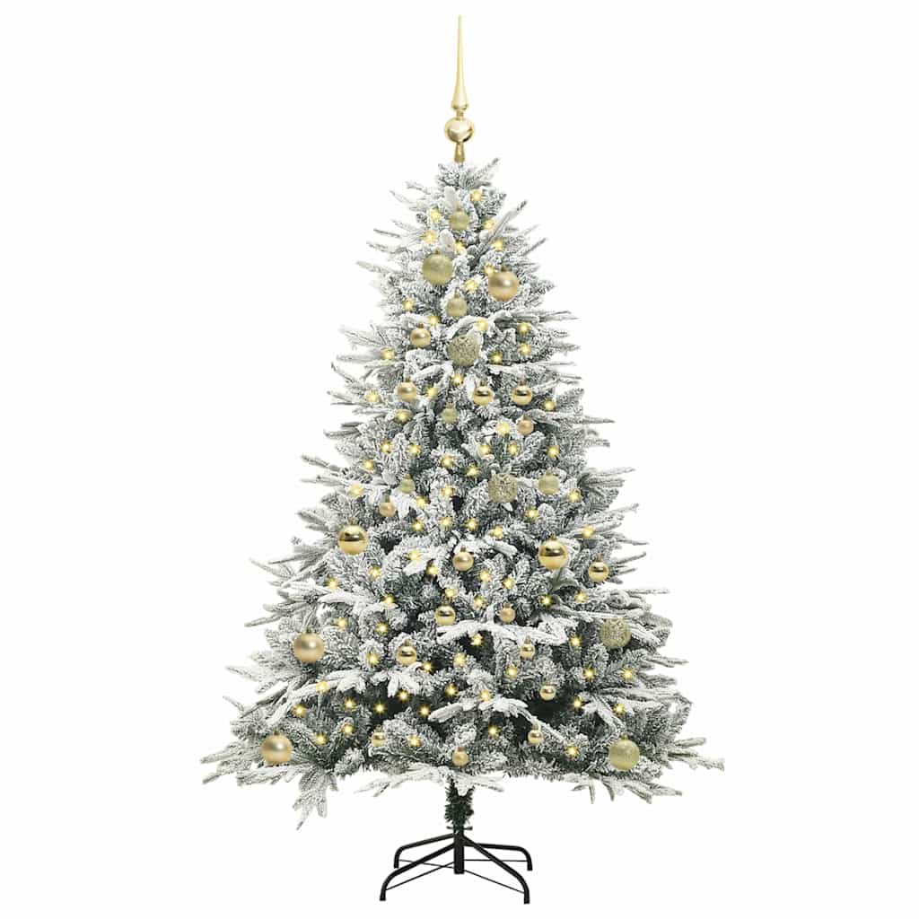 Artificial Pre-lit Christmas Tree with Ball Set Green 150 cm