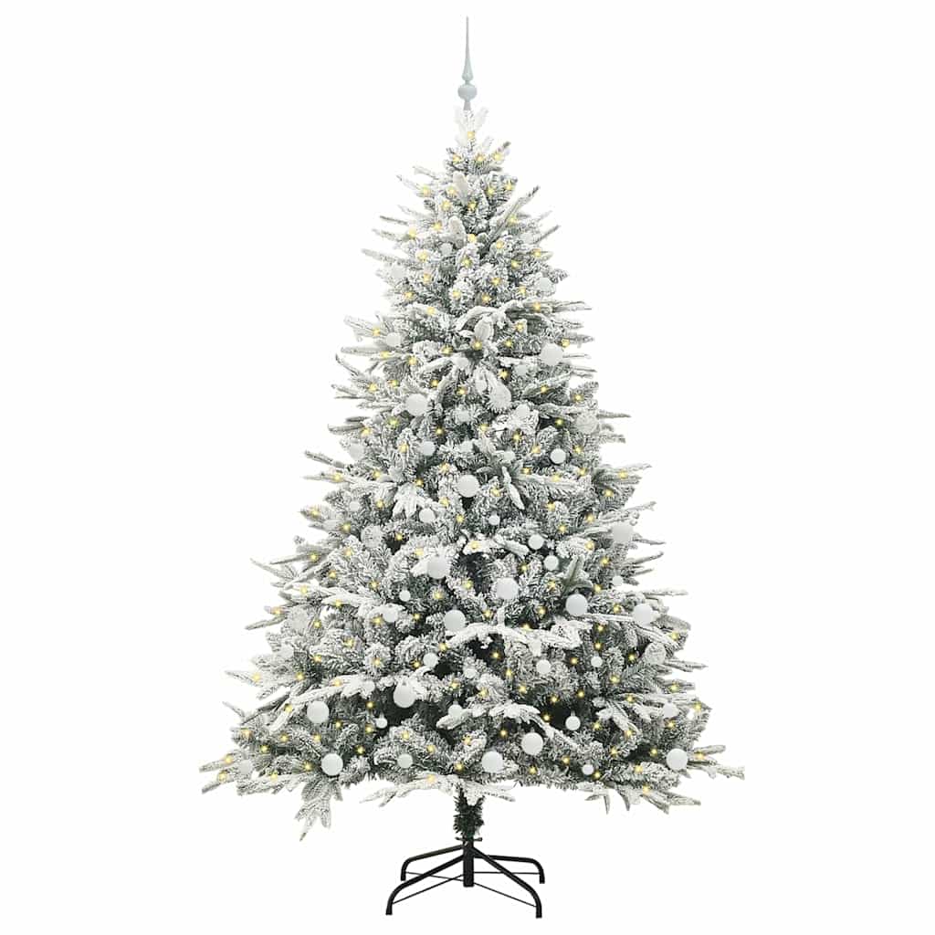 Artificial Pre-lit Christmas Tree with Ball Set Green 210 cm