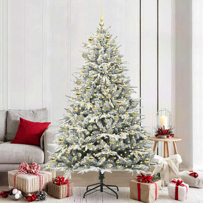 Artificial Pre-lit Christmas Tree with Ball Set Green 210 cm