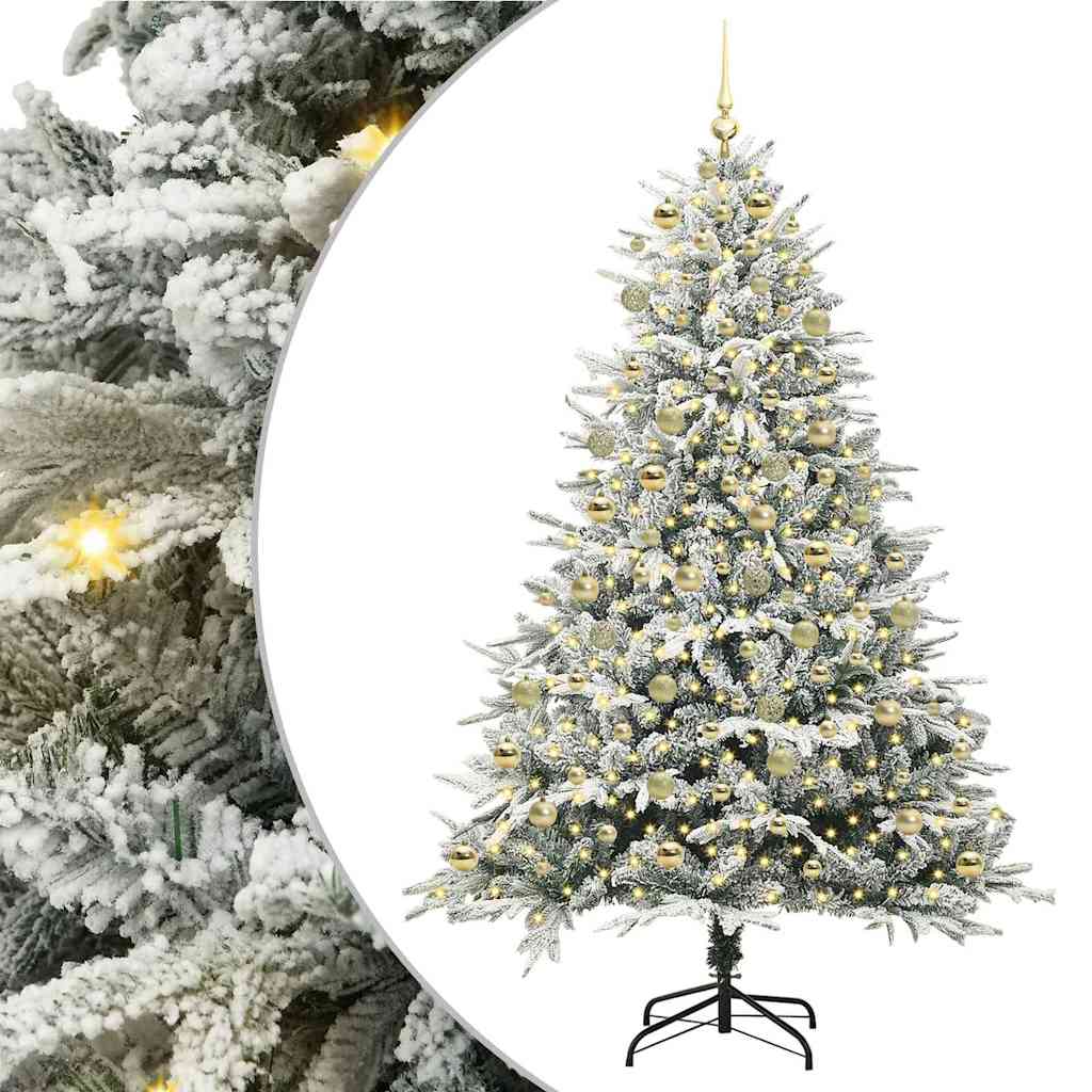 Artificial Pre-lit Christmas Tree with Ball Set Green 210 cm