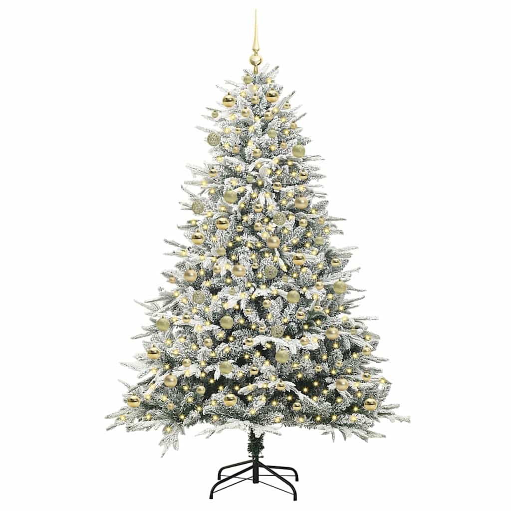 Artificial Pre-lit Christmas Tree with Ball Set Green 210 cm