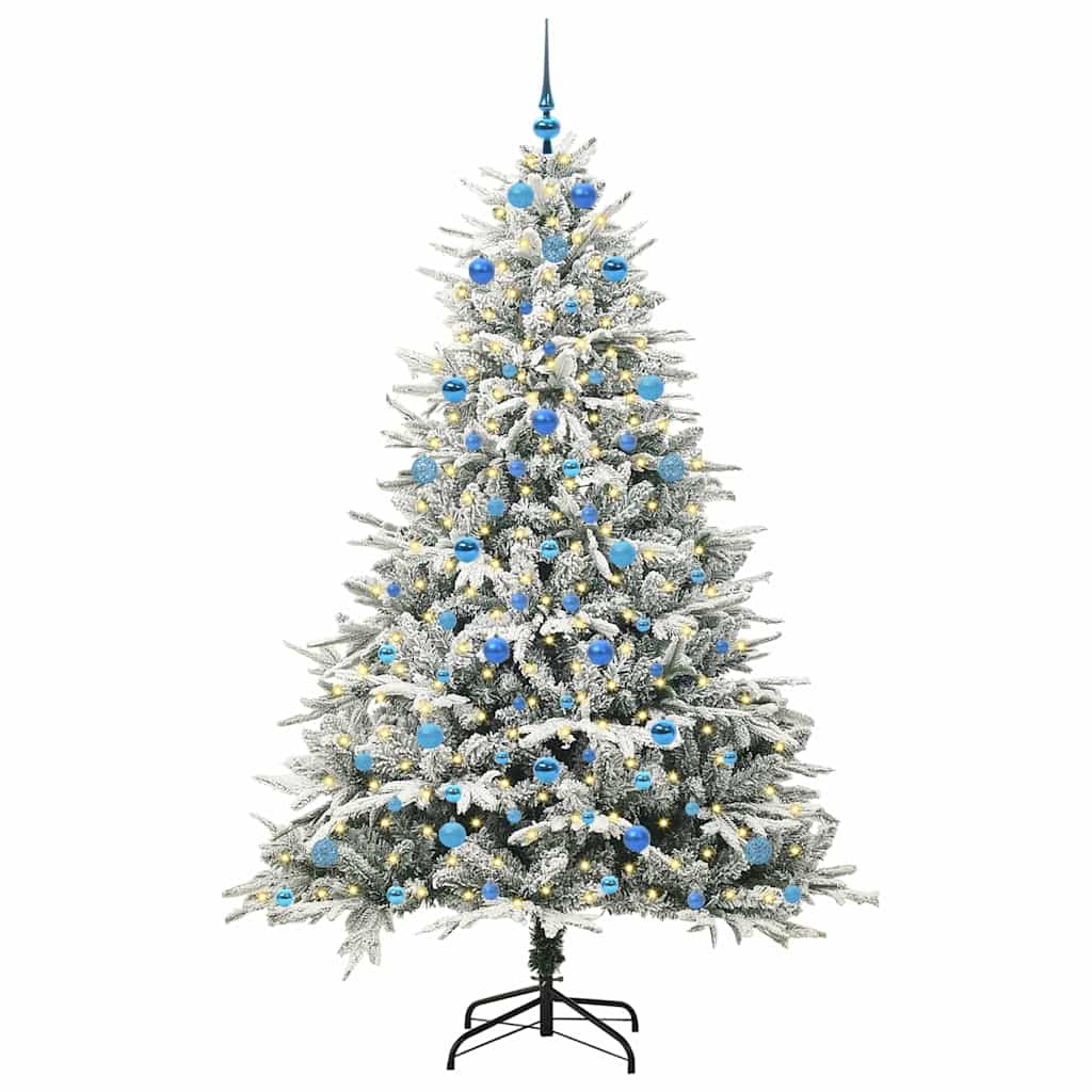 Artificial Pre-lit Christmas Tree with Ball Set Green 210 cm