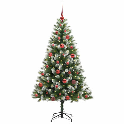 Artificial Hinged Christmas Tree with Flocked Snow 150 cm