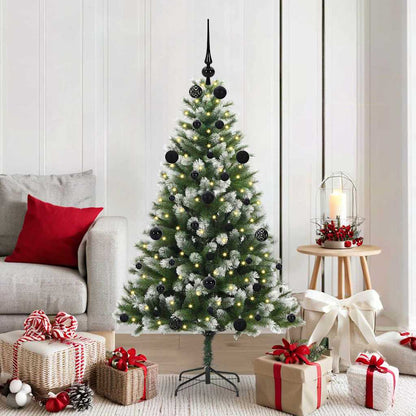 Artificial Hinged Christmas Tree with Flocked Snow 150 cm
