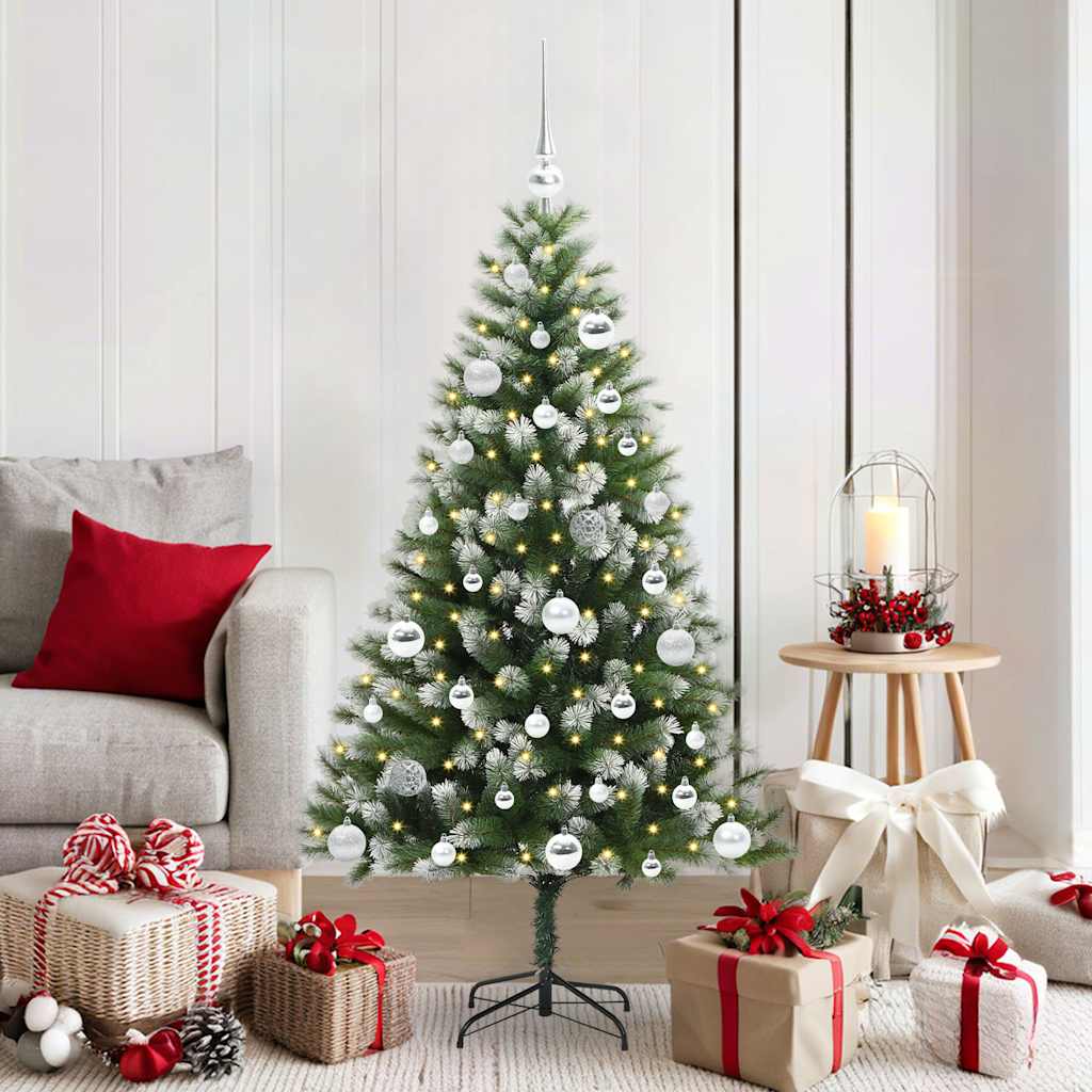 Artificial Hinged Christmas Tree with Flocked Snow 150 cm