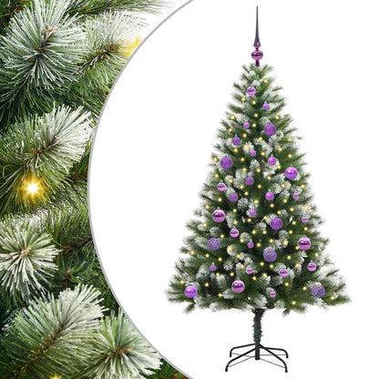 Artificial Hinged Christmas Tree with Flocked Snow 150 cm