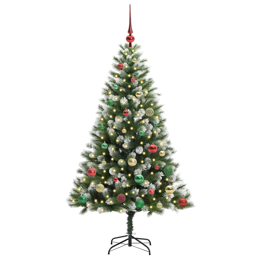 Artificial Hinged Christmas Tree with Flocked Snow 150 cm