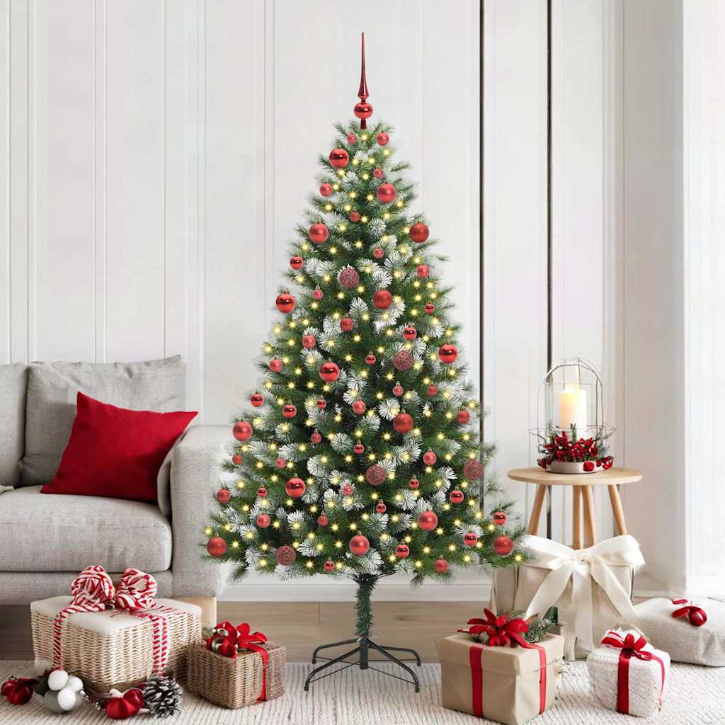Artificial Hinged Christmas Tree with Flocked Snow 300 LEDs