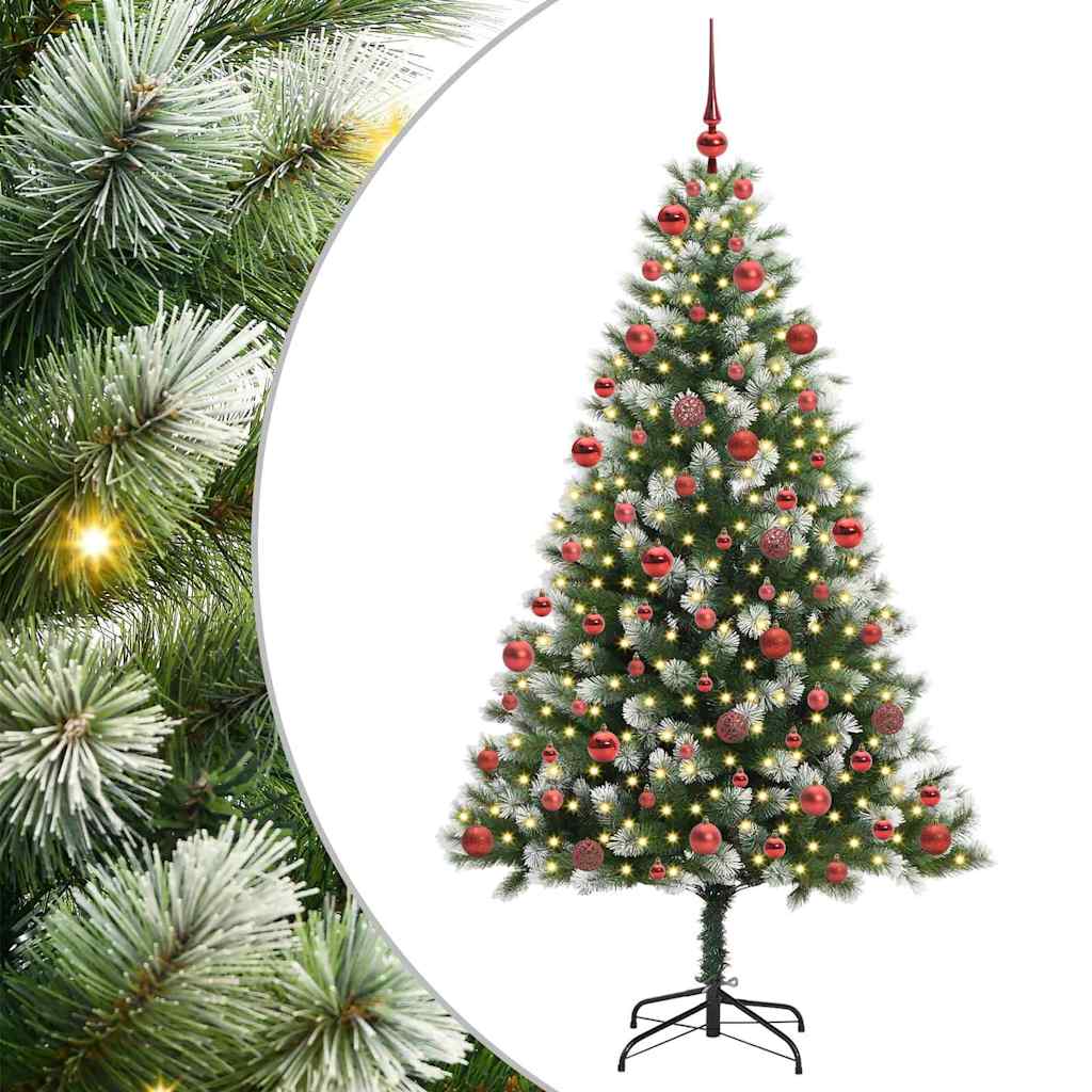 Artificial Hinged Christmas Tree with Flocked Snow 300 LEDs
